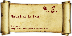Metzing Erika névjegykártya