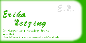 erika metzing business card